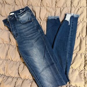 KanCan Distressed Dark Blue Ankle Jeans